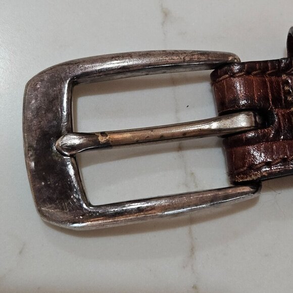 Brighton Men's Brown & Black Leather Braided Belt size 38 P4100 - Picture 5 of 11